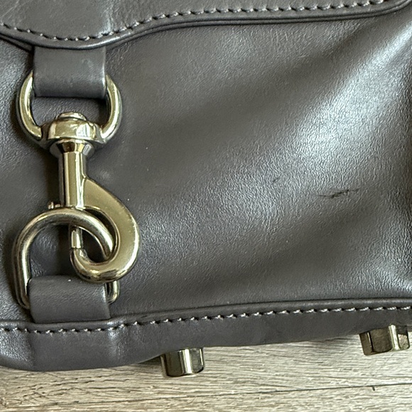 Rebecca Minkoff Dark Gray Leather Mini Mac Crossbody with Chain Strap - Picture 2 of 4